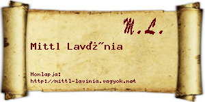 Mittl Lavínia névjegykártya